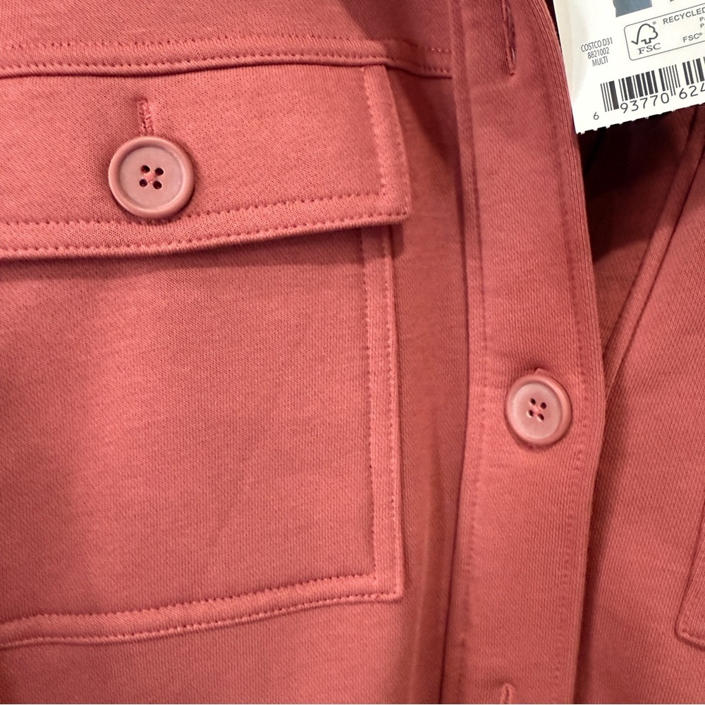 Lazypants Fleece Shacket in Dusty Rose Pink Size L Women's Utility Jacket - NWT - Picture 7 of 17
